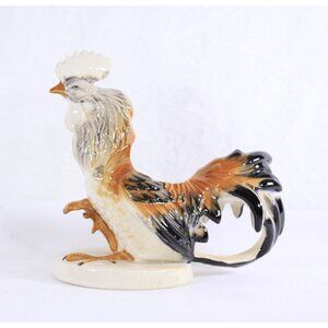 Vintage ceramic Rooster planter, succulent indoor plant pot